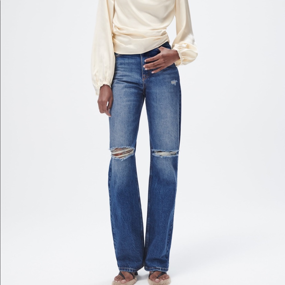 ZARA Z1975 Full Length Ripped Jeans